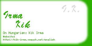 irma kik business card